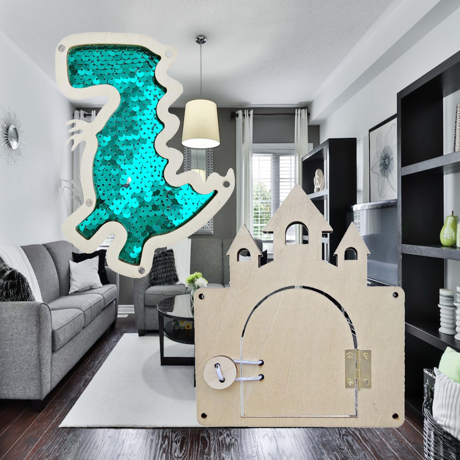 Montessori Wooden Busy Board Toddler - Tablero de actividades de madera con