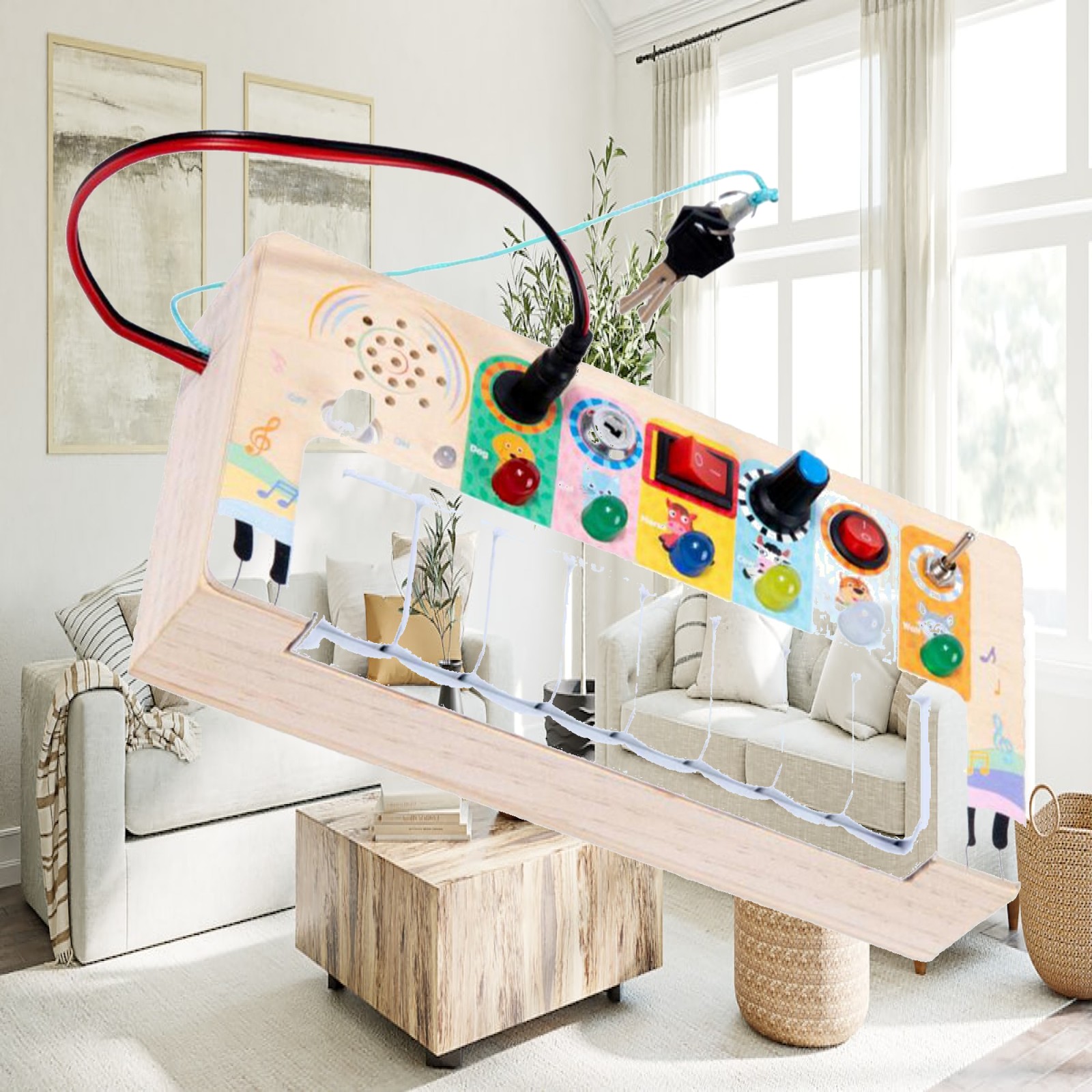 Montessori Wooden Busy Board Toddler - Tablero de actividades para niños pequeños,